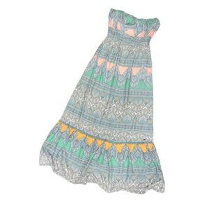 O'Neil Boho Floral Strapless Maxi Dress Size M